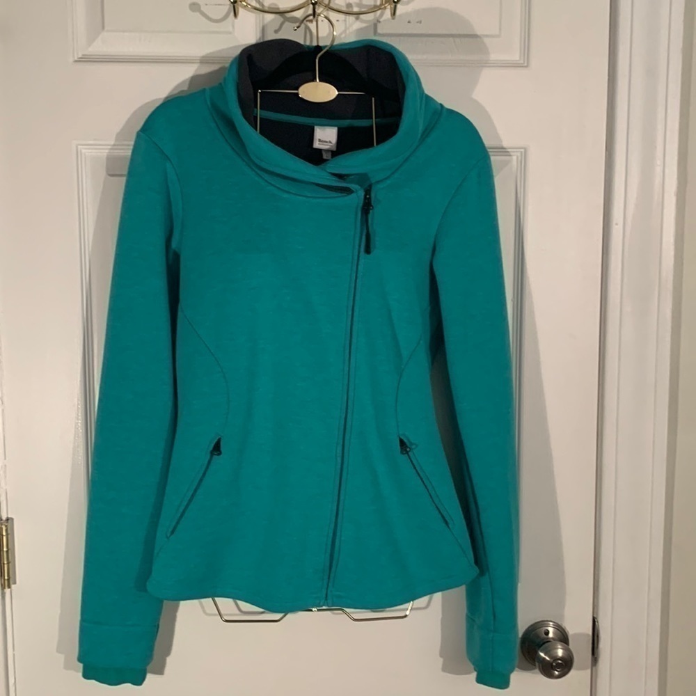 Bench Blueish-Green & Gray Asymmetrical Zip Up Jacket Size L